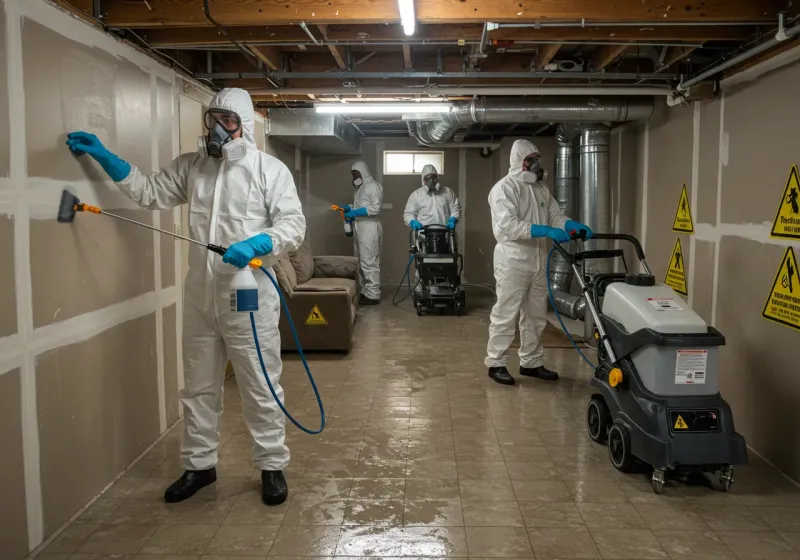 Basement Moisture Removal and Structural Drying process in Charleston, ME